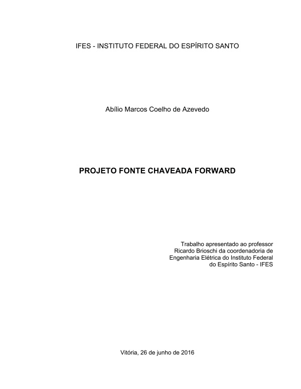 Abílio - Projeto Fonte Chaveada Foward